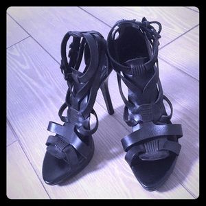 Zara gladiator heels size 37 in black